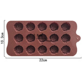 15 Grids Dimensional Rose Chocolate Mould Silicone Handmade Soap Molds, 15 Grids Rose Chocolate