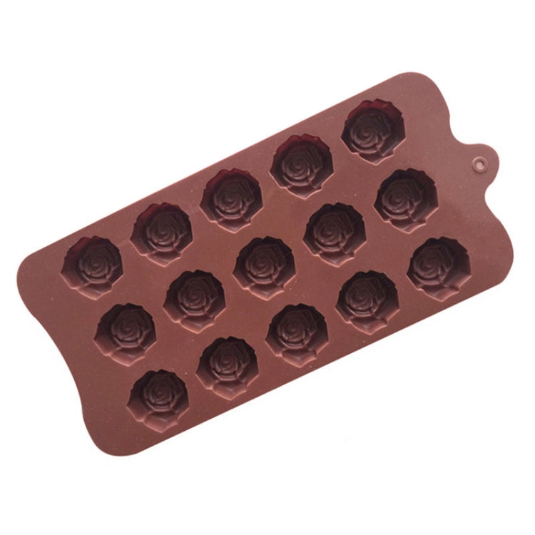 15 Grids Dimensional Rose Chocolate Mould Silicone Handmade Soap Molds, 15 Grids Rose Chocolate