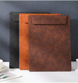 PU Leather A4 Clipboards Magnetic File Folder Office Stationery Supplies, Black, Brown, Coffee