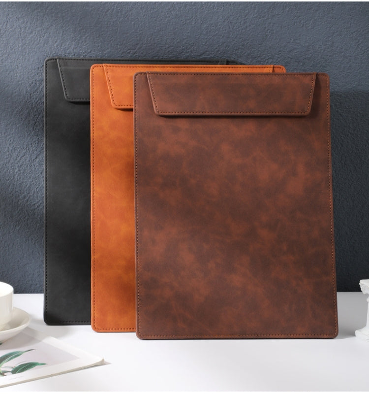 PU Leather A4 Clipboards Magnetic File Folder Office Stationery Supplies, Black, Brown, Coffee