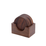 6pcs /Set Walnut Coaster Wooden Tea Ceremony Tray Coffee Cup Solid Wood Insulation Pad, Walnut Coaster