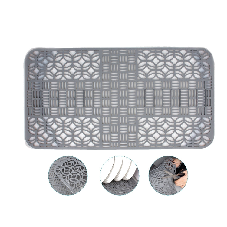 Silicone Sink Mat Cuttable Sink Pad Kitchen Cabinet Mat Dish Drainer Mat 66 x 35cm