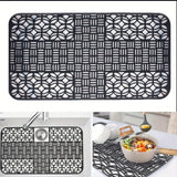 Silicone Sink Mat Cuttable Sink Pad Kitchen Cabinet Mat Dish Drainer Mat 66 x 35cm