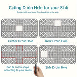 Silicone Sink Mat Cuttable Sink Pad Kitchen Cabinet Mat Dish Drainer Mat 66 x 35cm
