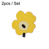 2pcs / Set Household Leaf Heat Insulation Mat Kitchen High Temperature Resistant Baking Placemats, Green Small, Yellow Small, Blue Small, Green Large, Yellow Large, Blue Large