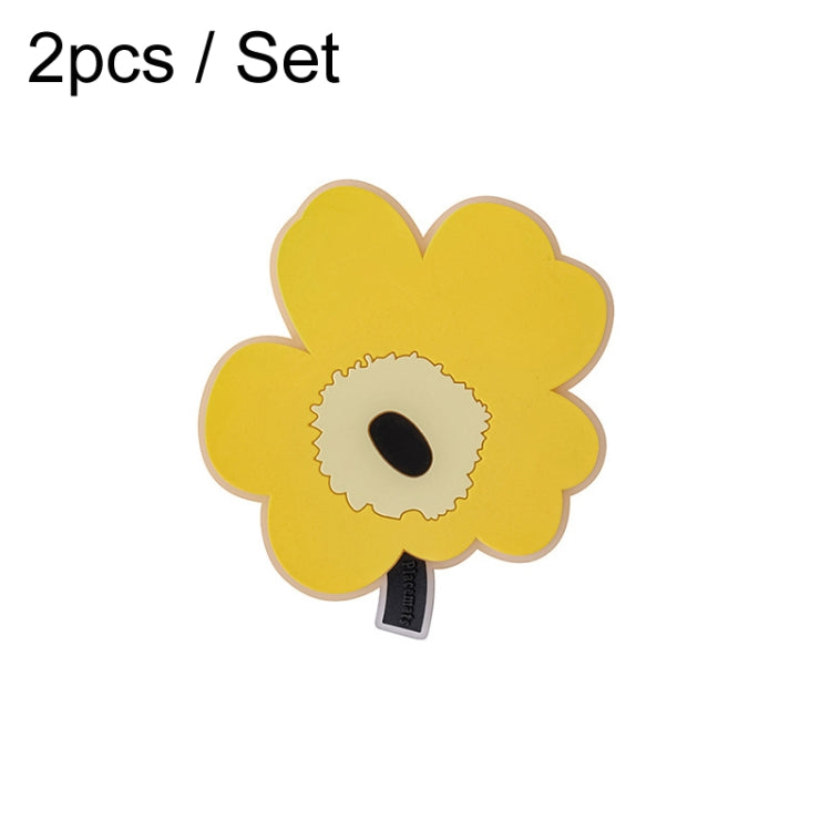 2pcs / Set Household Leaf Heat Insulation Mat Kitchen High Temperature Resistant Baking Placemats, Green Small, Yellow Small, Blue Small, Green Large, Yellow Large, Blue Large