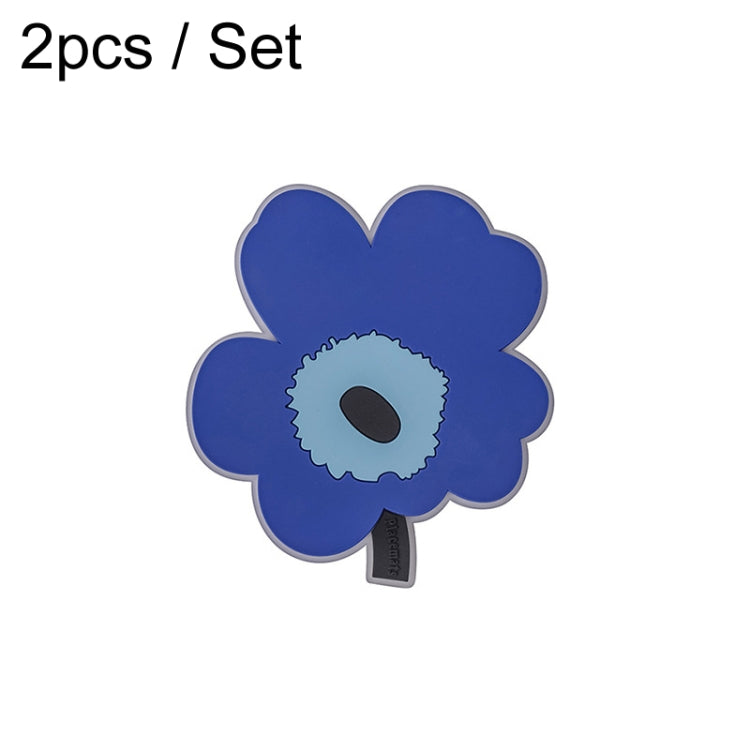 2pcs / Set Household Leaf Heat Insulation Mat Kitchen High Temperature Resistant Baking Placemats, Green Small, Yellow Small, Blue Small, Green Large, Yellow Large, Blue Large