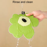 2pcs / Set Household Leaf Heat Insulation Mat Kitchen High Temperature Resistant Baking Placemats, Green Small, Yellow Small, Blue Small, Green Large, Yellow Large, Blue Large