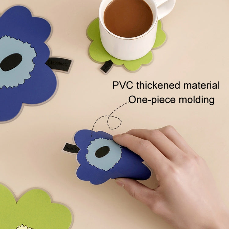 2pcs / Set Household Leaf Heat Insulation Mat Kitchen High Temperature Resistant Baking Placemats, Green Small, Yellow Small, Blue Small, Green Large, Yellow Large, Blue Large