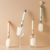 Removable Double Cleaning Cup Brush Sponge Long Handle Wine Glass Thermos Bottle Brush
