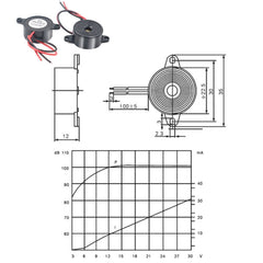 SFM-20B DC3-24V 95dB High Decibel Continuous Sound Alarm Active Piezo Buzzer, SFM-20B DC3-24V 95dB - Zen Craft