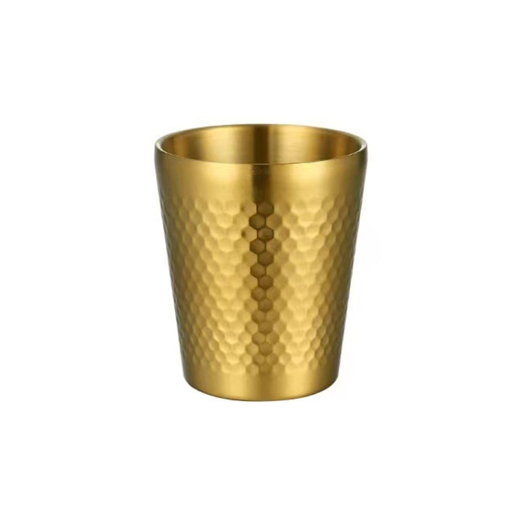 304 Stainless Steel Hammer Mug Thickened Double-Layer Restaurant Tea Cups, 175ml, 260ml, 300ml, 350ml, 450ml