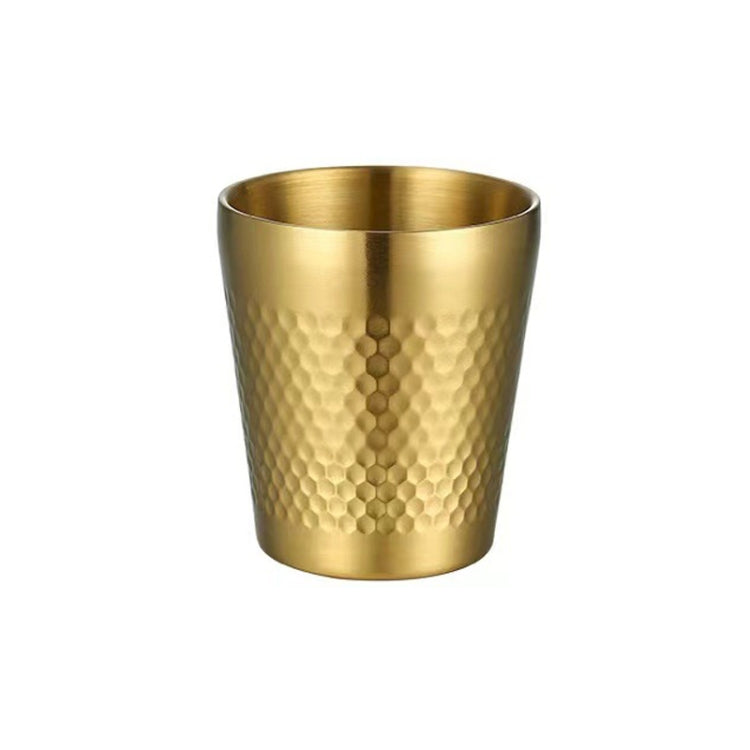 304 Stainless Steel Hammer Mug Thickened Double-Layer Restaurant Tea Cups, 175ml, 260ml, 300ml, 350ml, 450ml