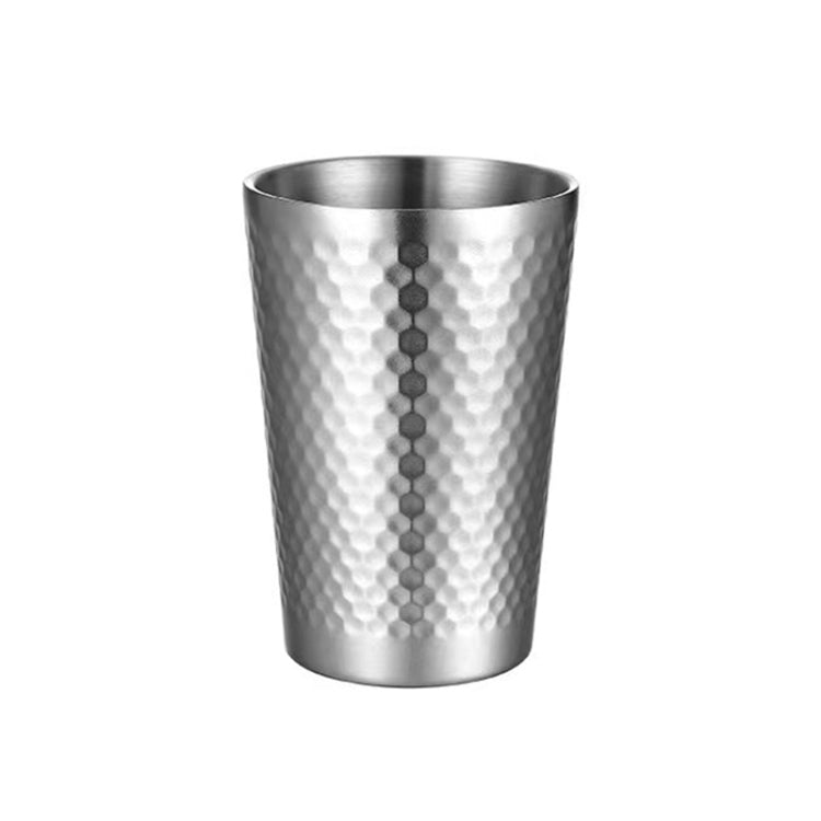 304 Stainless Steel Hammer Mug Thickened Double-Layer Restaurant Tea Cups, 175ml, 260ml, 300ml, 350ml, 450ml