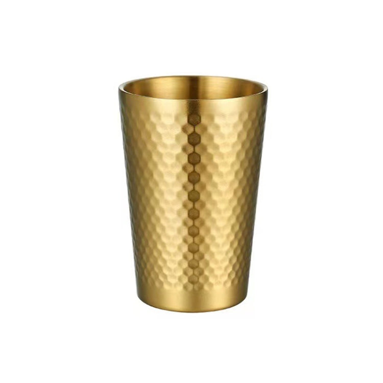 304 Stainless Steel Hammer Mug Thickened Double-Layer Restaurant Tea Cups, 175ml, 260ml, 300ml, 350ml, 450ml