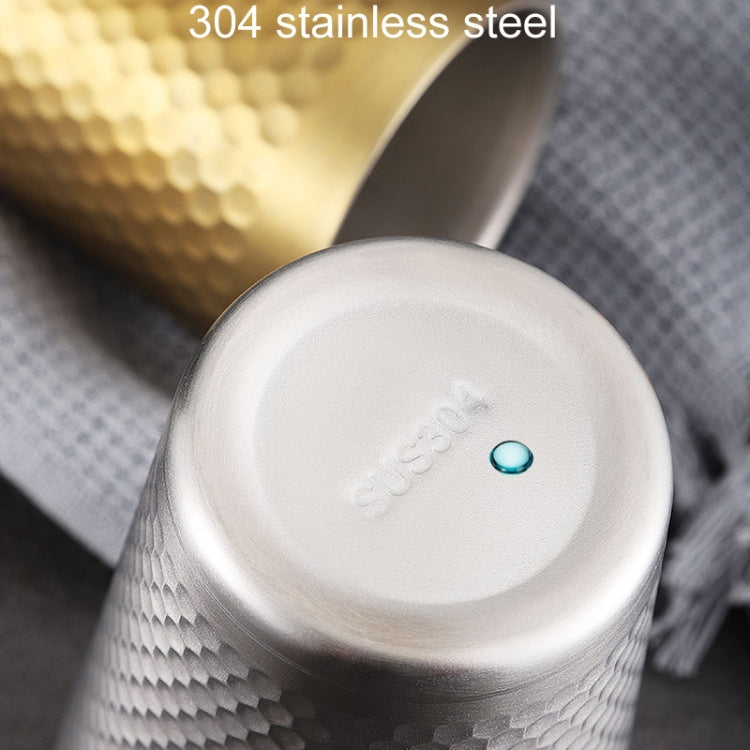304 Stainless Steel Hammer Mug Thickened Double-Layer Restaurant Tea Cups, 175ml, 260ml, 300ml, 350ml, 450ml