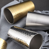304 Stainless Steel Hammer Mug Thickened Double-Layer Restaurant Tea Cups, 175ml, 260ml, 300ml, 350ml, 450ml