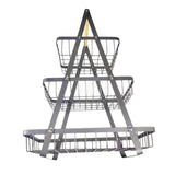 3-Layer Handheld Fruit Basket Removable Living Room Kitchen Bread Snacks Storage Basket, Black, White, Gray