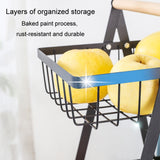3-Layer Handheld Fruit Basket Removable Living Room Kitchen Bread Snacks Storage Basket, Black, White, Gray