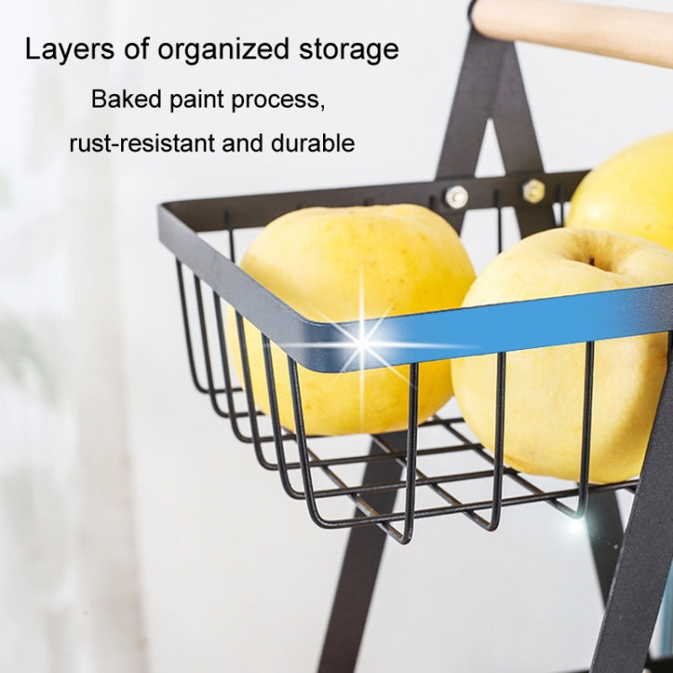 3-Layer Handheld Fruit Basket Removable Living Room Kitchen Bread Snacks Storage Basket, Black, White, Gray