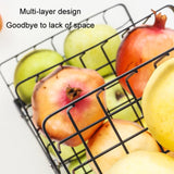 3-Layer Handheld Fruit Basket Removable Living Room Kitchen Bread Snacks Storage Basket, Black, White, Gray
