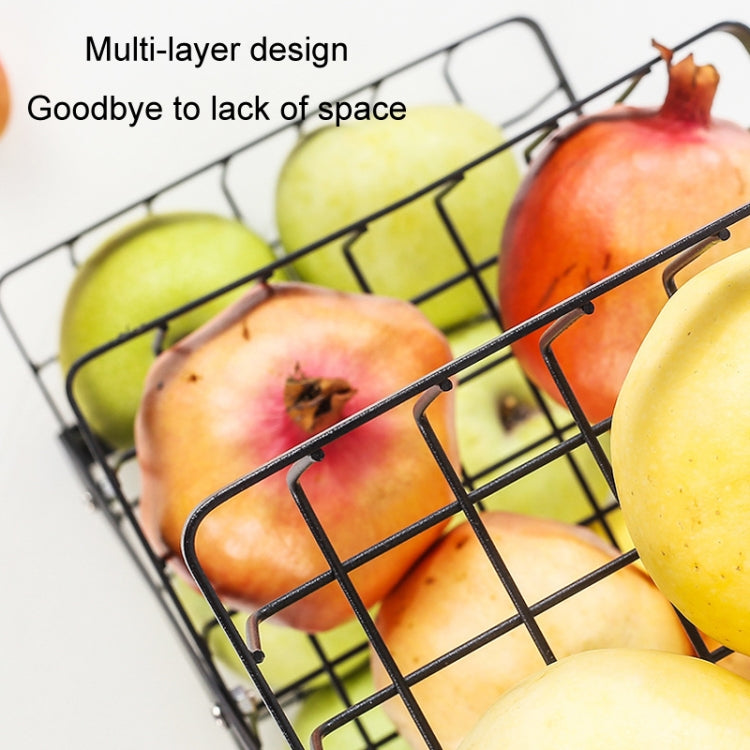 3-Layer Handheld Fruit Basket Removable Living Room Kitchen Bread Snacks Storage Basket, Black, White, Gray