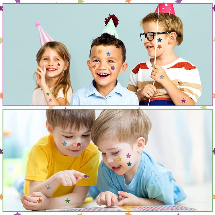 1500pcs / Pack Colorful Glitter Five-pointed Star Stickers Stationery Stickers, 125 x 195mm