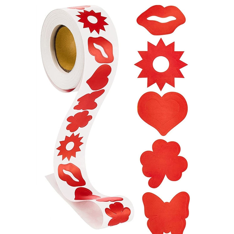 Tanning Sunbathing Stickers Self Adhesive Body Stickers, 500pcs /Roll Red Heart, 500pcs /Roll Red Star, 500pcs /Roll Red Lips, 500pcs /Roll Style 4, 500pcs /Roll Pink Bow
