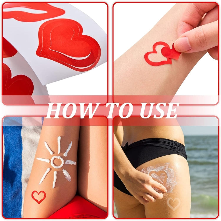 Tanning Sunbathing Stickers Self Adhesive Body Stickers, 500pcs /Roll Red Heart, 500pcs /Roll Red Star, 500pcs /Roll Red Lips, 500pcs /Roll Style 4, 500pcs /Roll Pink Bow