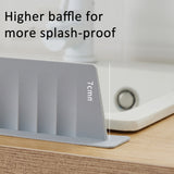 Silicone Kitchen Sink Splash Guard Countertop Water Blocking Splashback, White, Light Gray, Deep Gray