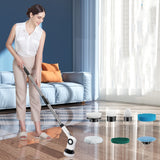 7 In 1 Electric Spin Scrubber Rechargeable Waterproof Floor Clean Bush with 23.6 Inch Adjustable Handle