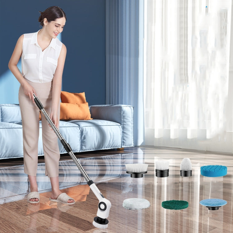 7 In 1 Electric Spin Scrubber Rechargeable Waterproof Floor Clean Bush with 23.6 Inch Adjustable Handle
