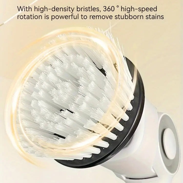 7 In 1 Electric Spin Scrubber Rechargeable Waterproof Floor Clean Bush with 23.6 Inch Adjustable Handle