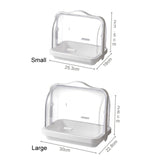 Portable Multi-function Transparent Storage Box Bread Box Bottle Organizer With Dustproof Lid, Small, Large