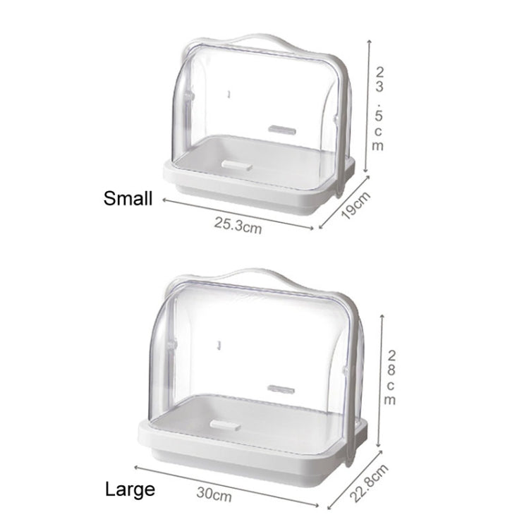 Portable Multi-function Transparent Storage Box Bread Box Bottle Organizer With Dustproof Lid, Small, Large