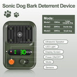UltrasonicAnti Barking Devices Color Screen Auto Dog Bark Deterrent Devices with 3 Levels, Black, Green