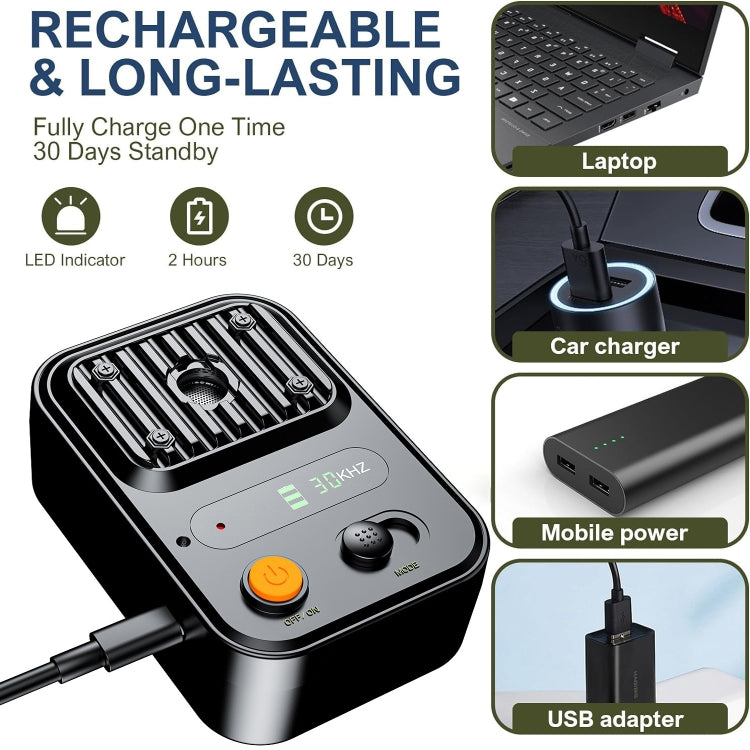 UltrasonicAnti Barking Devices Color Screen Auto Dog Bark Deterrent Devices with 3 Levels, Black, Green