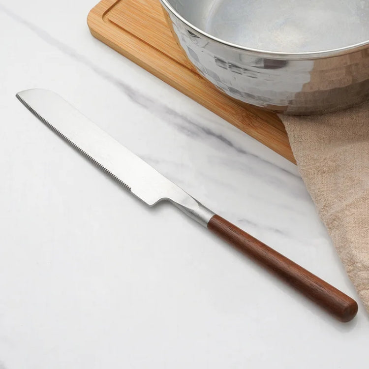 304 Stainless Steel Walnut Handle Cooking Tools Home Restaurant Kitchen Gadgets, Soup Spoon, Frying Spatula, Rice Spoon, Cake Knife, Cake Spatula