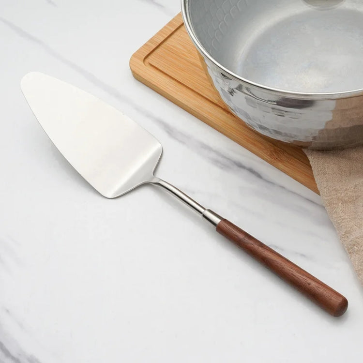304 Stainless Steel Walnut Handle Cooking Tools Home Restaurant Kitchen Gadgets, Soup Spoon, Frying Spatula, Rice Spoon, Cake Knife, Cake Spatula