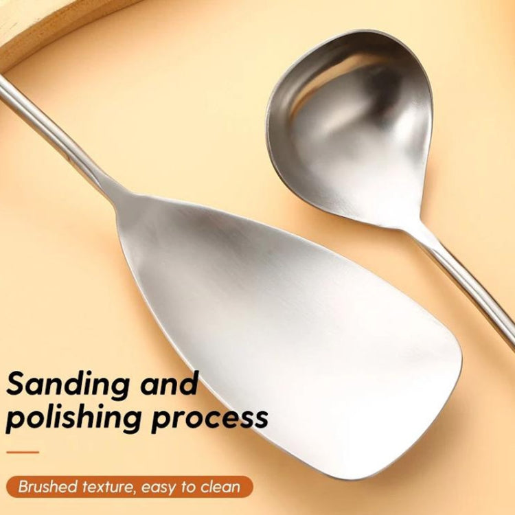 304 Stainless Steel Walnut Handle Cooking Tools Home Restaurant Kitchen Gadgets, Soup Spoon, Frying Spatula, Rice Spoon, Cake Knife, Cake Spatula
