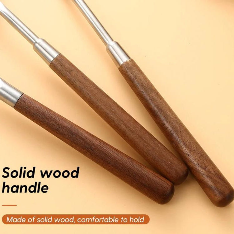 304 Stainless Steel Walnut Handle Cooking Tools Home Restaurant Kitchen Gadgets, Soup Spoon, Frying Spatula, Rice Spoon, Cake Knife, Cake Spatula