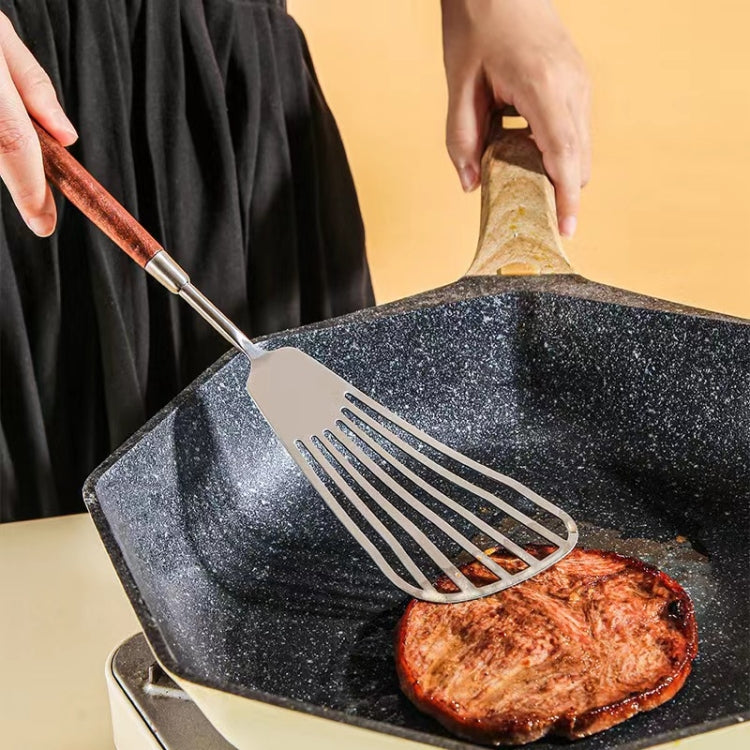 304 Stainless Steel Walnut Handle Cooking Tools Home Restaurant Kitchen Gadgets, Soup Spoon, Frying Spatula, Rice Spoon, Cake Knife, Cake Spatula