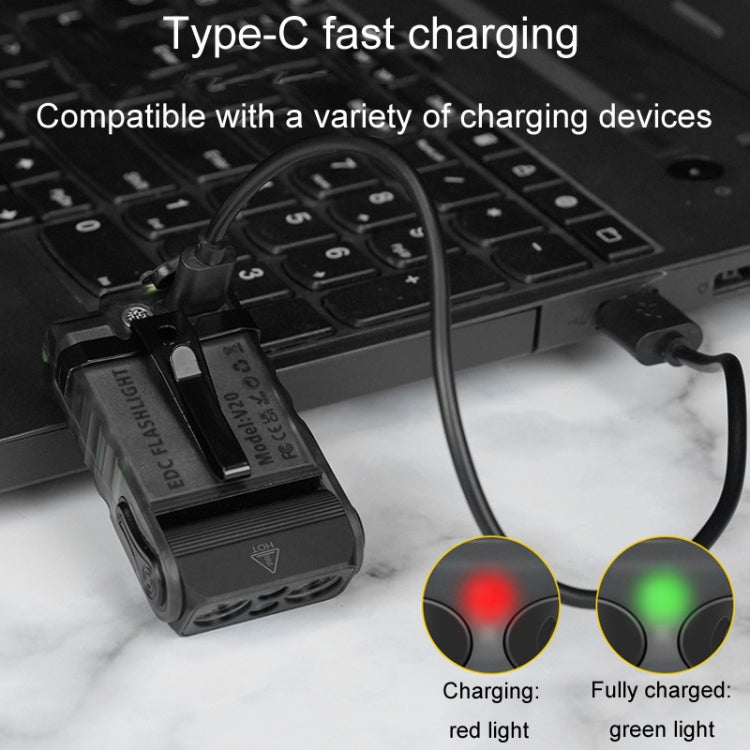 V20 Portable Keychain Light Rechargeable Bright Mini Flashlight