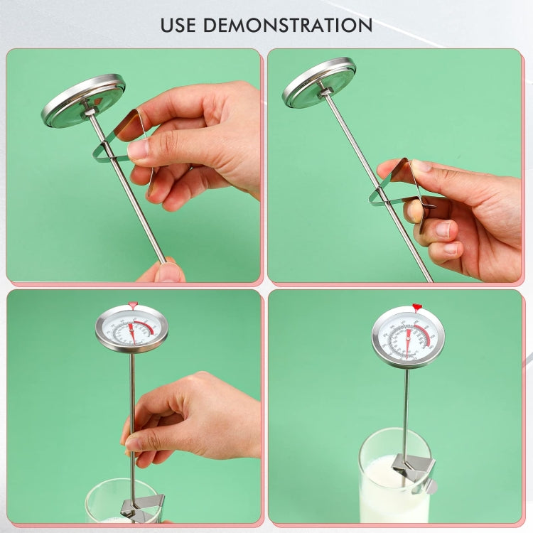 Stainless Steel Thermometer with Pot Clip for Frying, Cooking, Turkey, Food, Milk, 20cm Long Stem, 30cm Long Stem, 40cm Long Stem