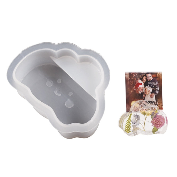 2pcs Business Card Holder Photo Clip Mold DIY Crystal Glue Resin Mold, Semicircle 003, Flower 004, Heart Shape 001, Hexagon 002, Clouds 005, Rainbow 006