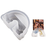 2pcs Business Card Holder Photo Clip Mold DIY Crystal Glue Resin Mold, Semicircle 003, Flower 004, Heart Shape 001, Hexagon 002, Clouds 005, Rainbow 006