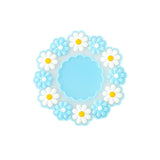 Household High Temperature Resistant Daisy Coasters Kitchen Tabletop Insulation Mat, Blue Small, Pink Large, Blue Large