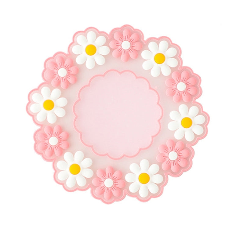 Household High Temperature Resistant Daisy Coasters Kitchen Tabletop Insulation Mat, Blue Small, Pink Large, Blue Large