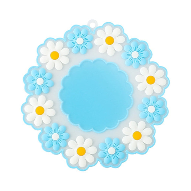 Household High Temperature Resistant Daisy Coasters Kitchen Tabletop Insulation Mat, Blue Small, Pink Large, Blue Large