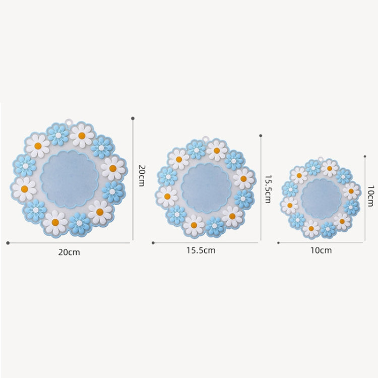 Household High Temperature Resistant Daisy Coasters Kitchen Tabletop Insulation Mat, Blue Small, Pink Large, Blue Large